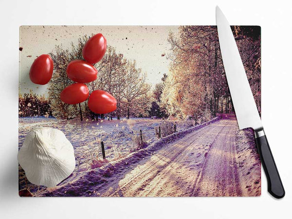 Pathway Winter Glass Chopping Board