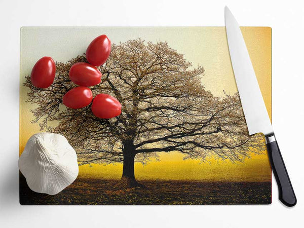 Beautiful Dusk Tree Glass Chopping Board