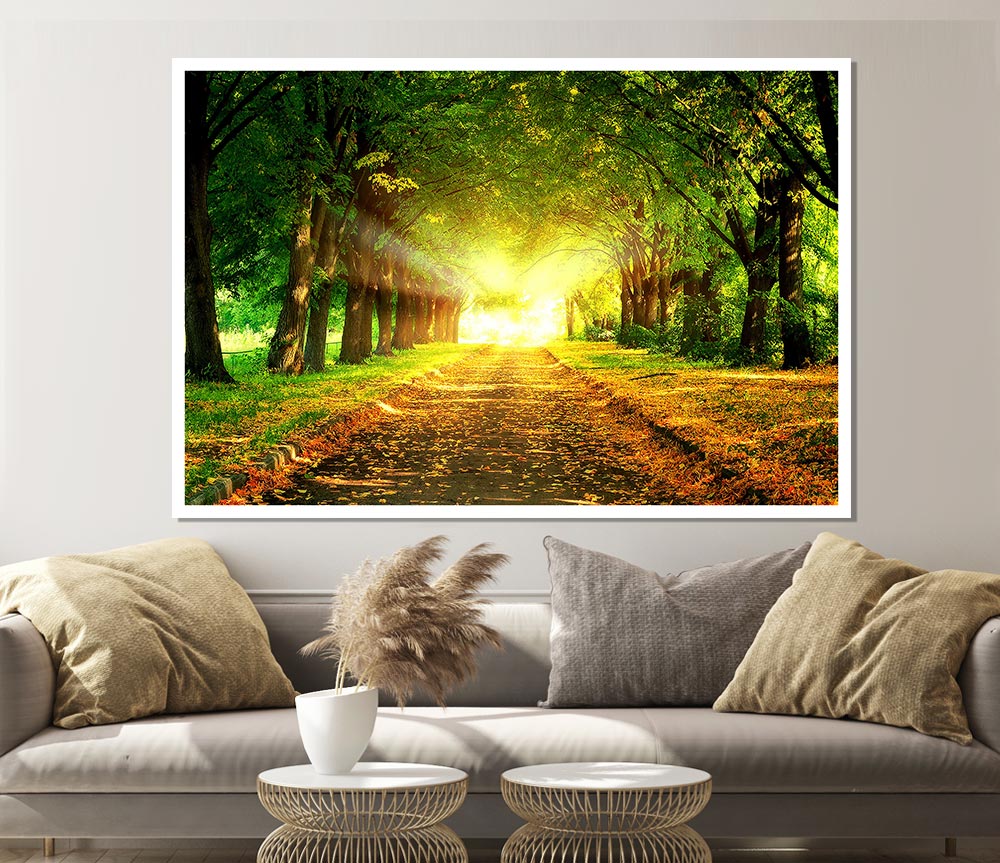 Autumn Path Print Poster Wall Art