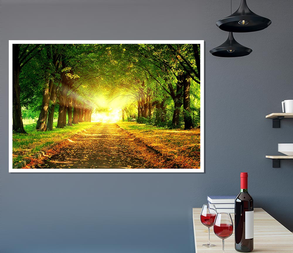 Autumn Path Print Poster Wall Art