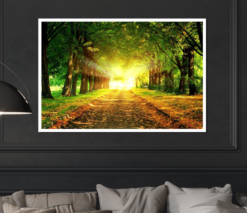 Autumn Path Print Poster Wall Art