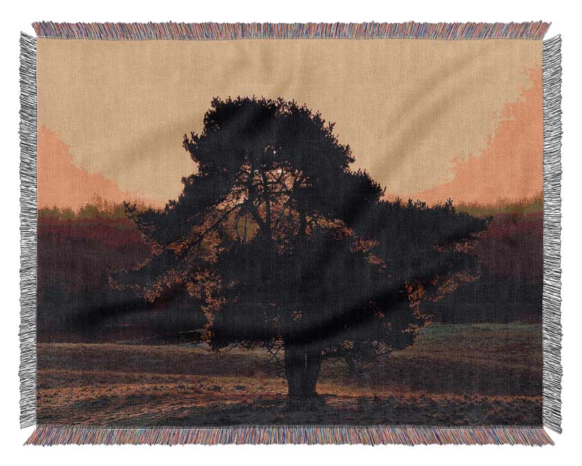 Stunning Old Tree At Dusk Woven Blanket