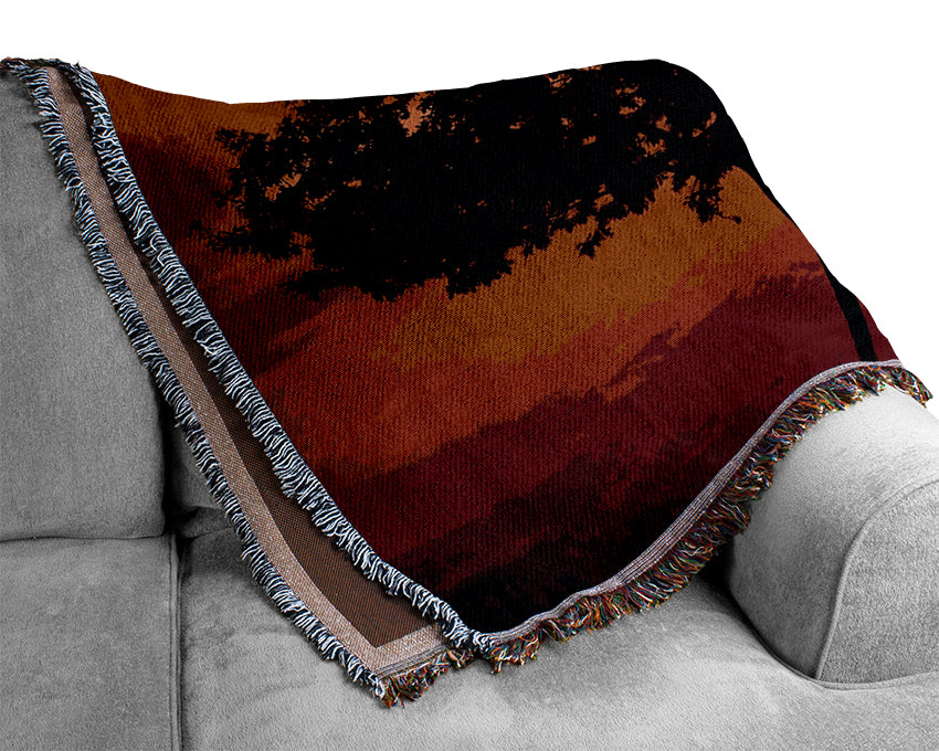 Blazing Sun Tree Woven Blanket