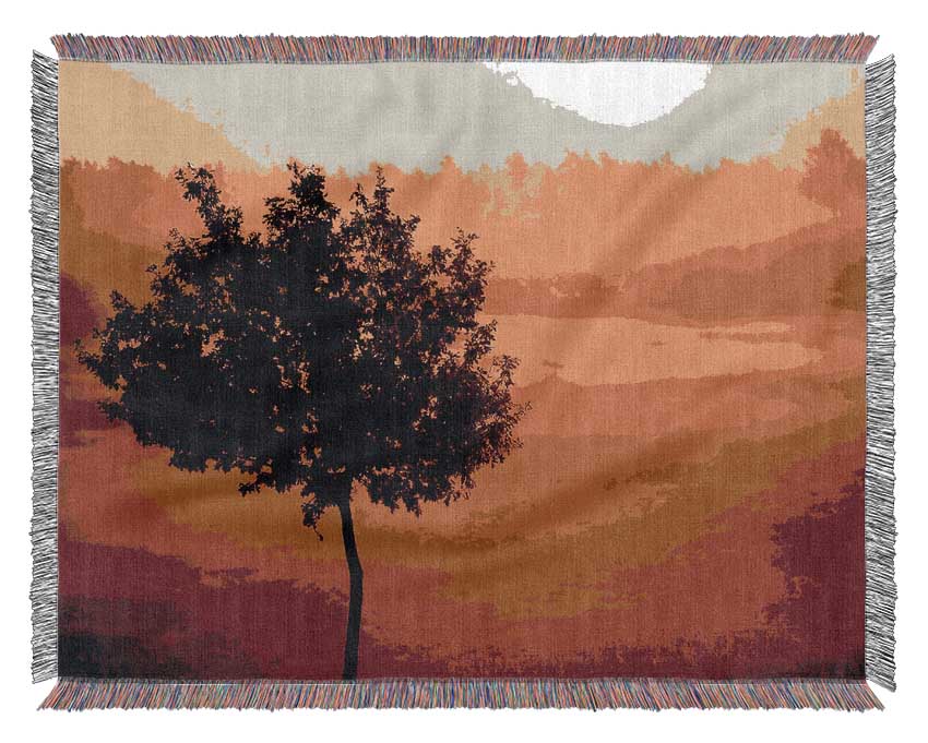 Blazing Sun Tree Woven Blanket