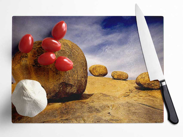 Eroded Granite Boulders Erongo Mountains Namibia Glass Chopping Board