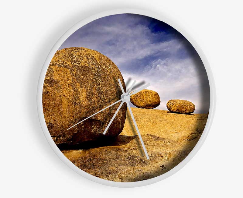 Eroded Granite Boulders Erongo Mountains Namibia Clock - Wallart-Direct UK