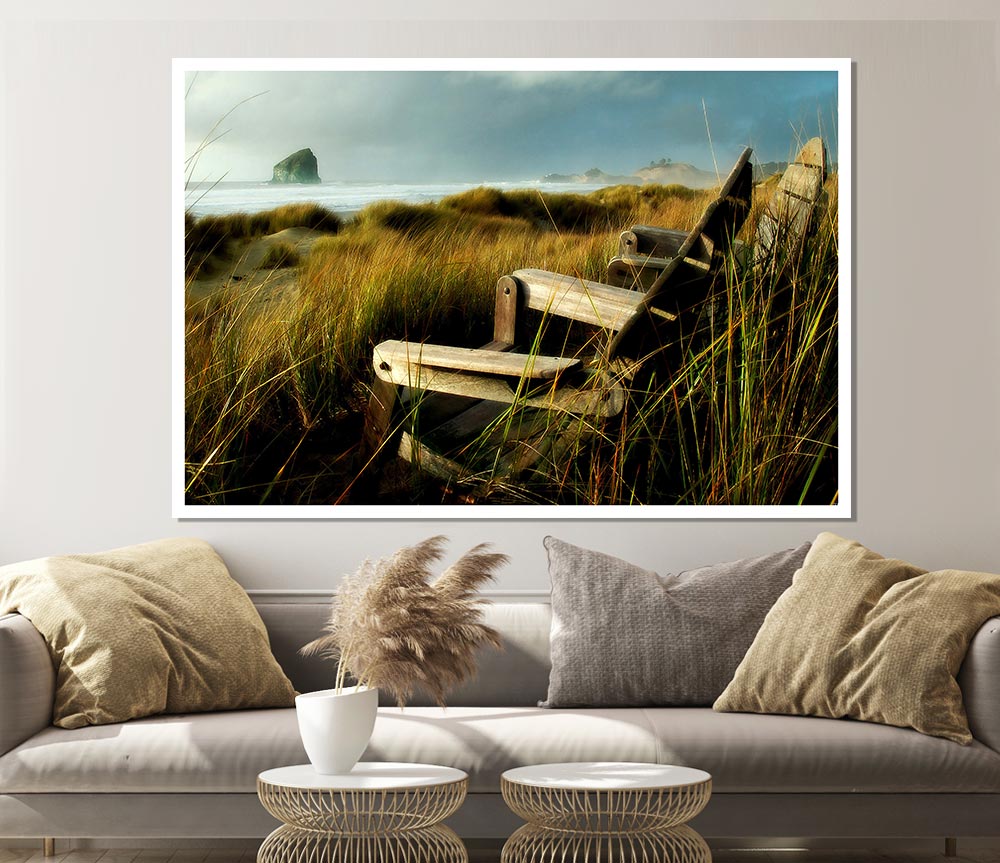 Coast Dunes Print Poster Wall Art