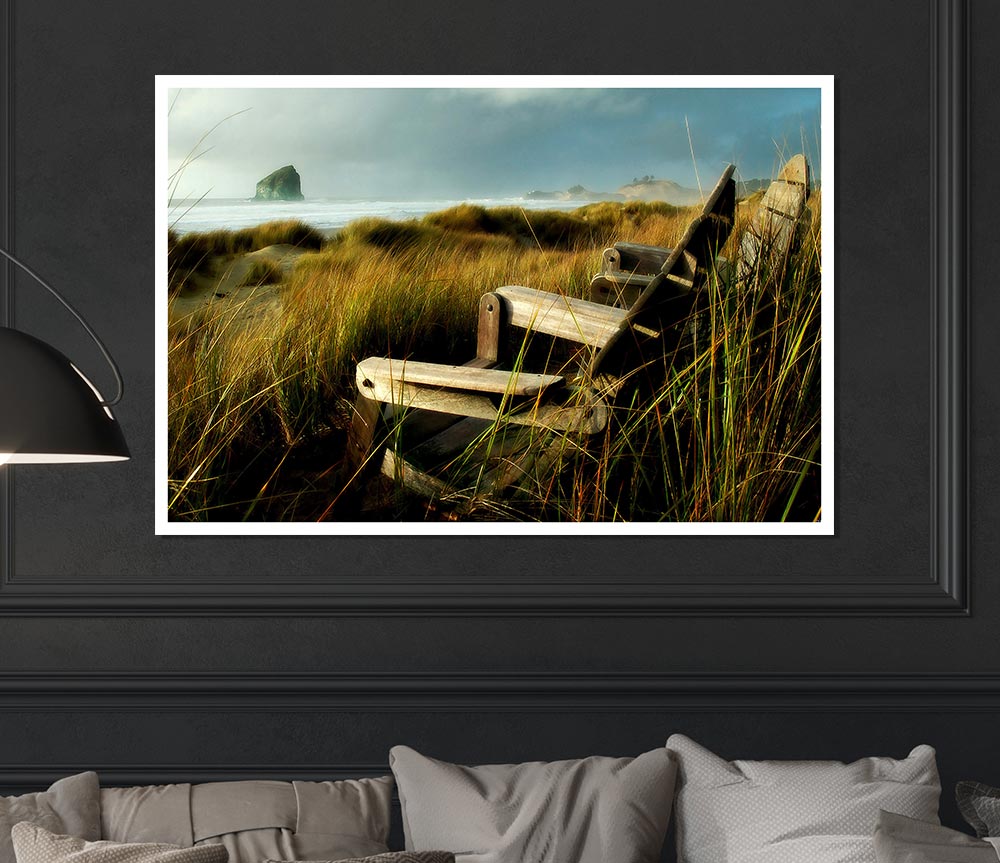 Coast Dunes Print Poster Wall Art