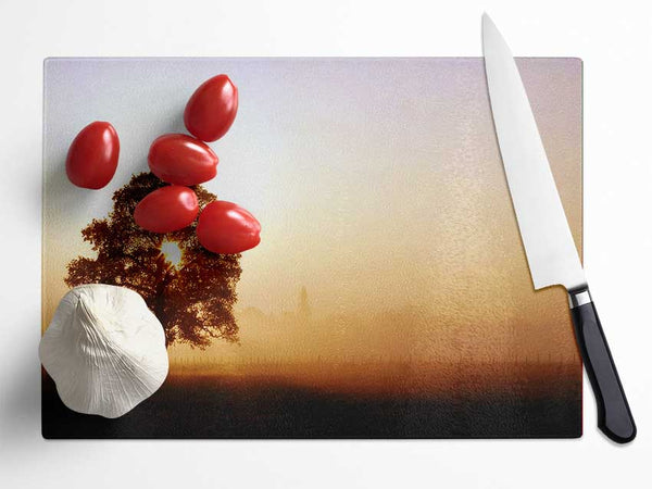 Airfield Sunrise Glass Chopping Board