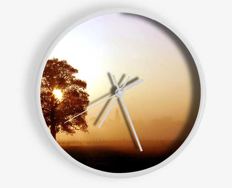 Airfield Sunrise Clock - Wallart-Direct UK