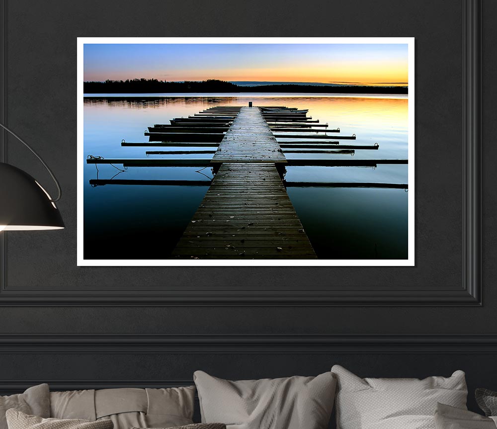 Boat Dock Print Poster Wall Art