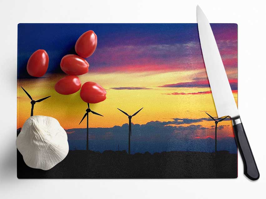 Wind Farm Glass Chopping Board