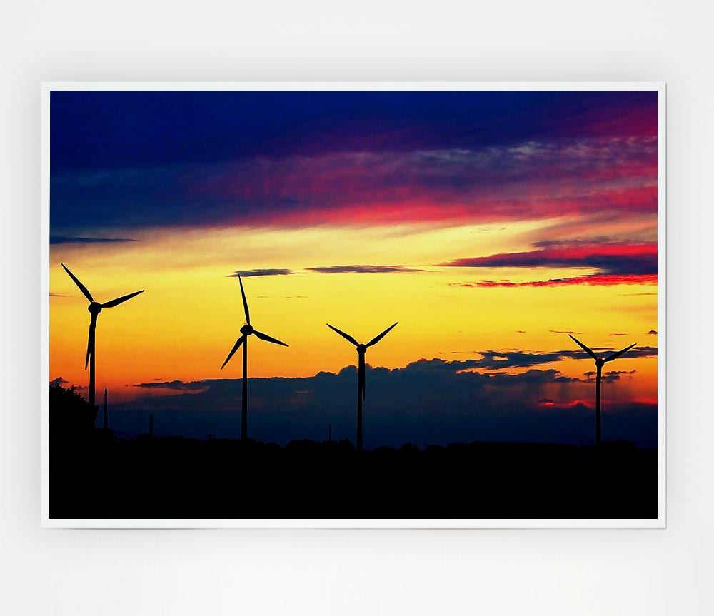 Wind Farm Print Poster Wall Art