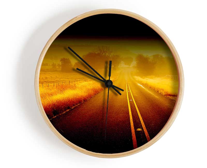 Misty Road Clock - Wallart-Direct UK