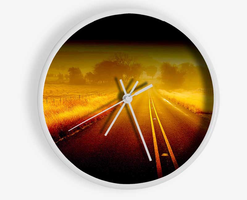 Misty Road Clock - Wallart-Direct UK