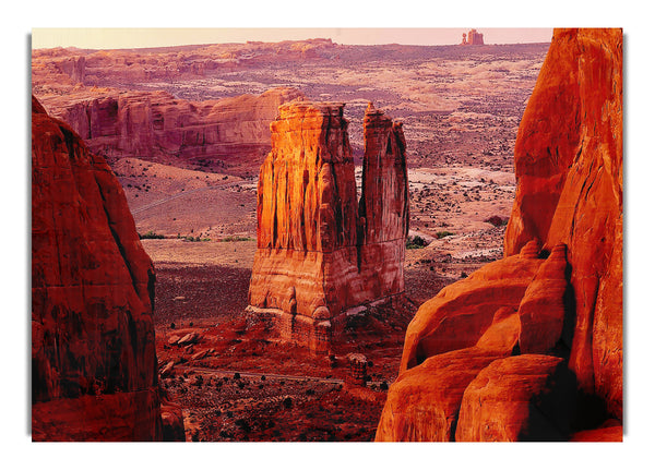 Courthouse Towers At Sunset Arches National Park Utah