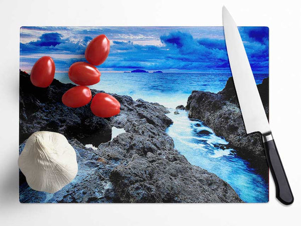 Rocky Shore Glass Chopping Board