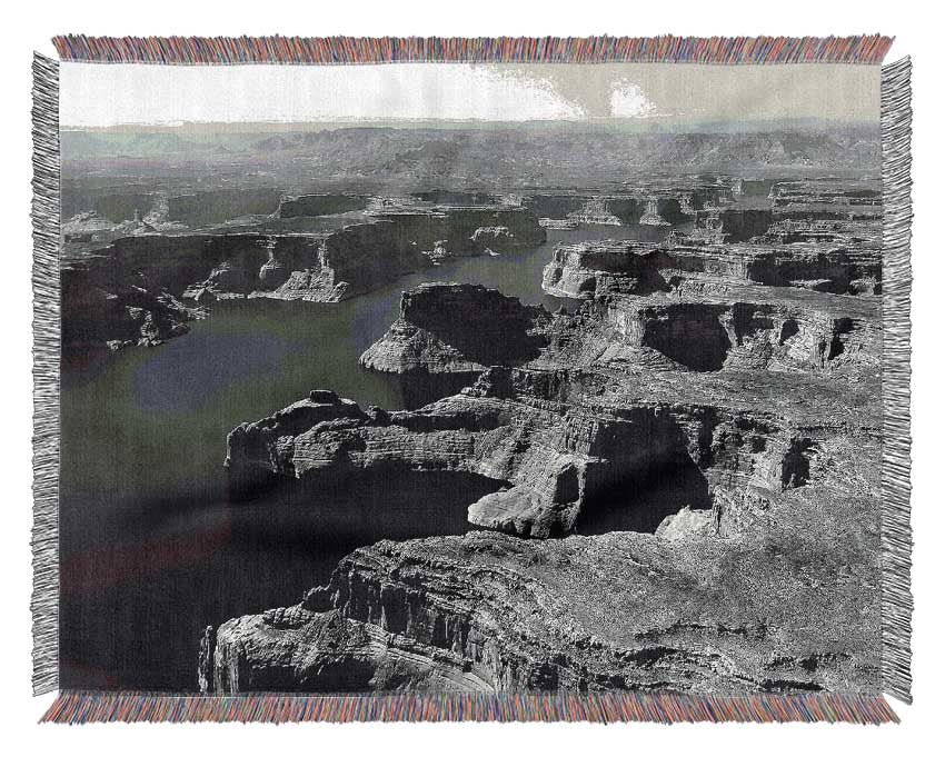 Aerial View Of Canyon Woven Blanket