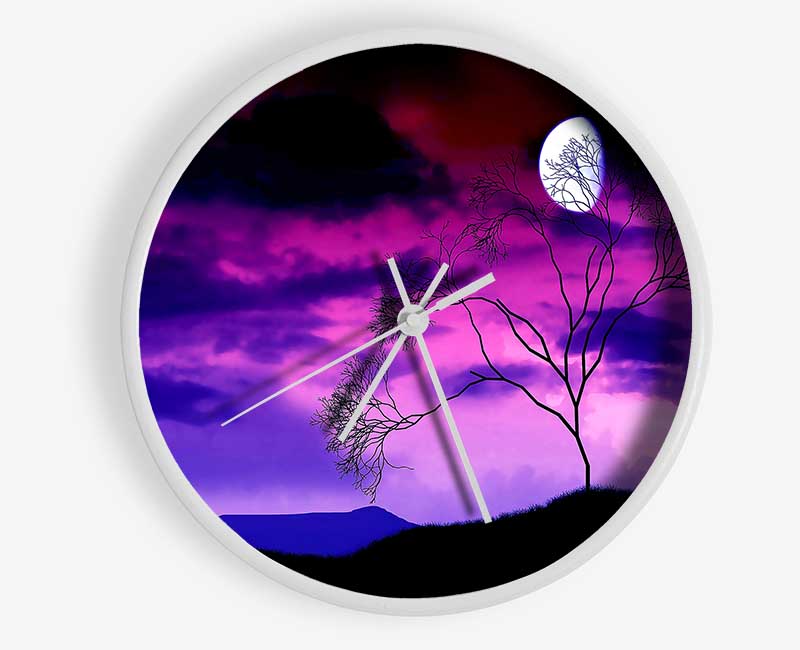 Purple Pink Skies Clock - Wallart-Direct UK