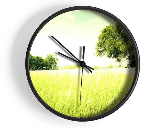 Summer Field Grass Clock - Wallart-Direct UK