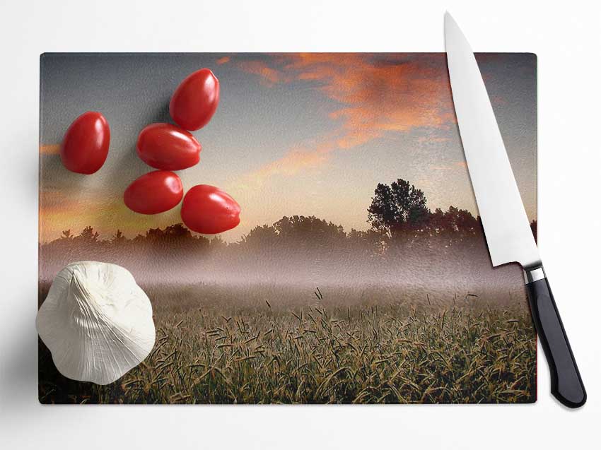 Early Morning Fog Glass Chopping Board