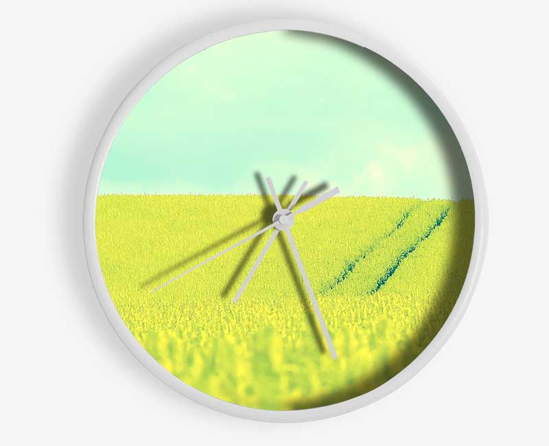 Beautiful Mustard Field Clock - Wallart-Direct UK