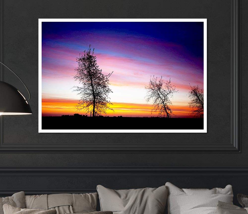 Winter Rainbow Sunrise Print Poster Wall Art