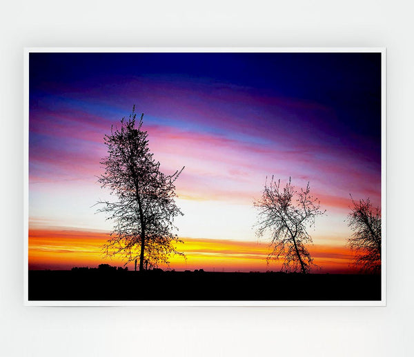 Winter Rainbow Sunrise Print Poster Wall Art