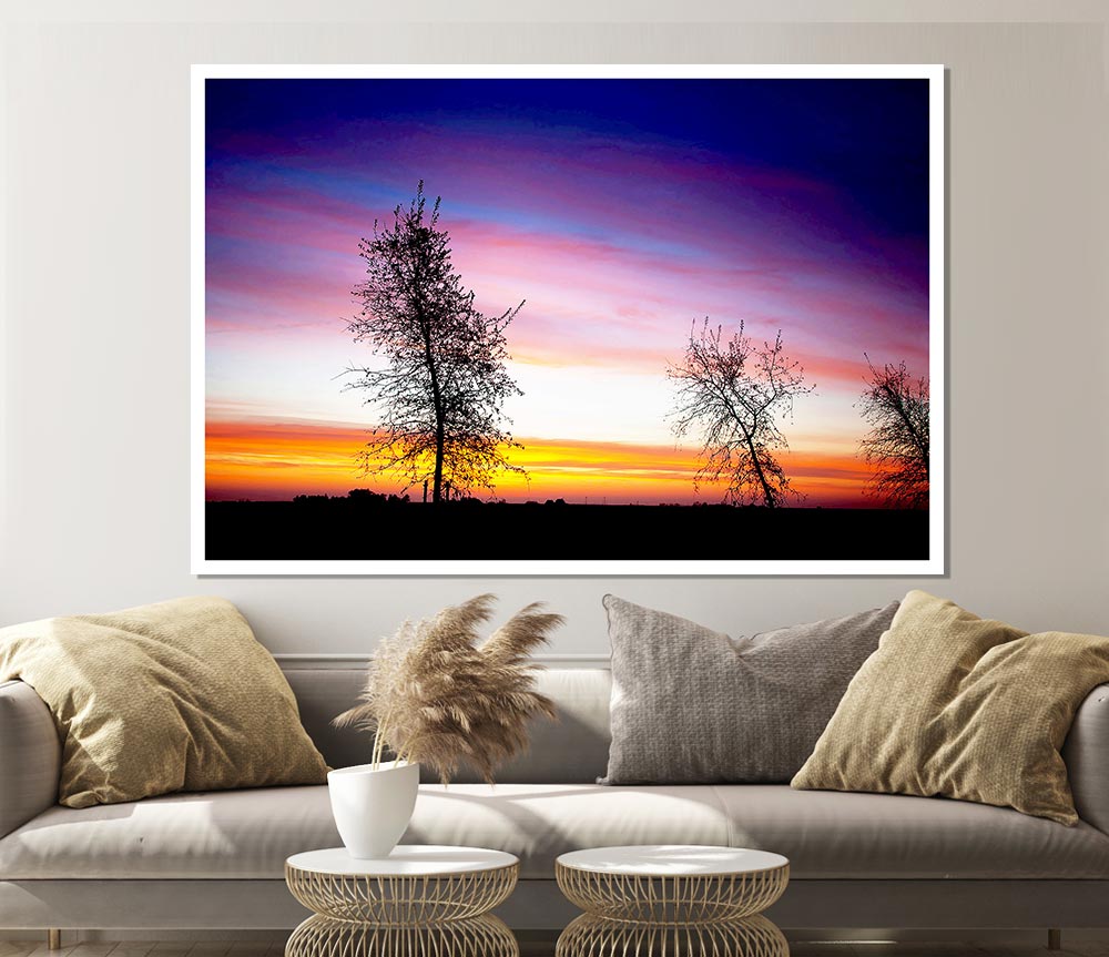 Winter Rainbow Sunrise Print Poster Wall Art