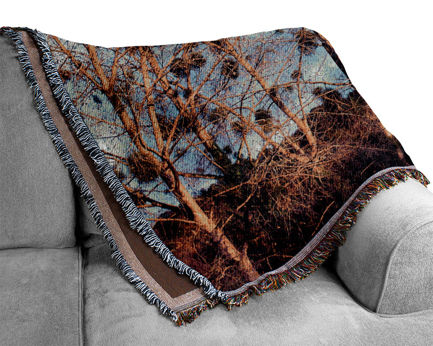 Bird Trees Woven Blanket