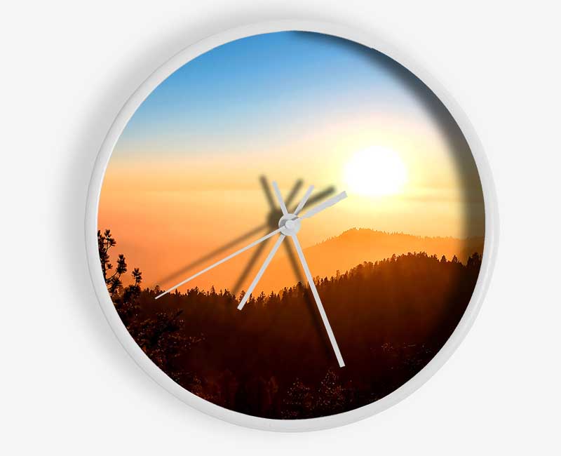 Foggy Sunset Clock - Wallart-Direct UK