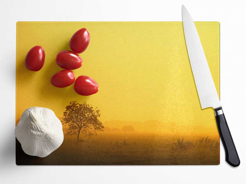 Misty Morning Glass Chopping Board