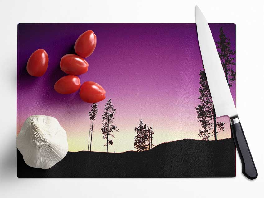 Purple Evening Glass Chopping Board