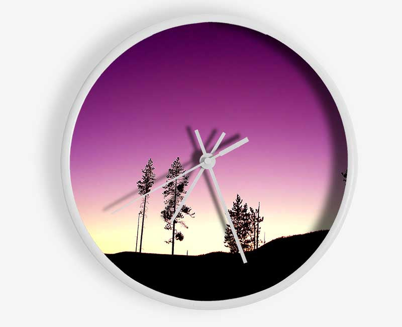 Purple Evening Clock - Wallart-Direct UK