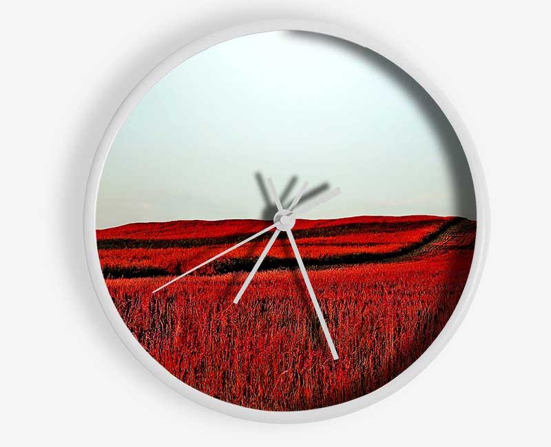 Red Meadow Clock - Wallart-Direct UK