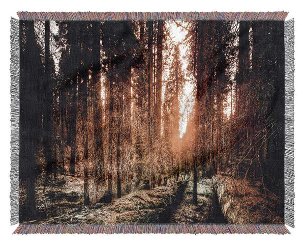 Old Forest In Yosemite Woven Blanket