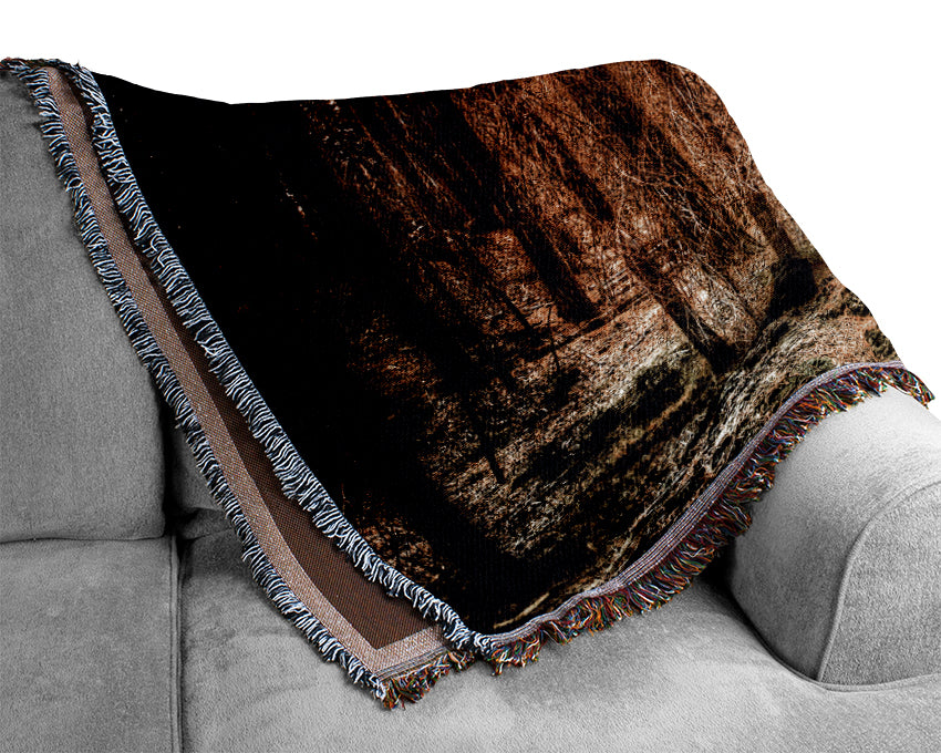 Old Forest In Yosemite Woven Blanket