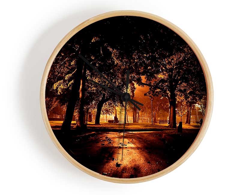 Park At Night City Clock - Wallart-Direct UK