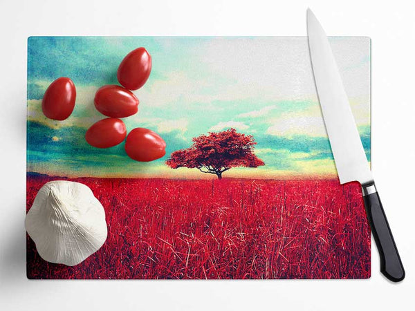 Vintage Scene Glass Chopping Board