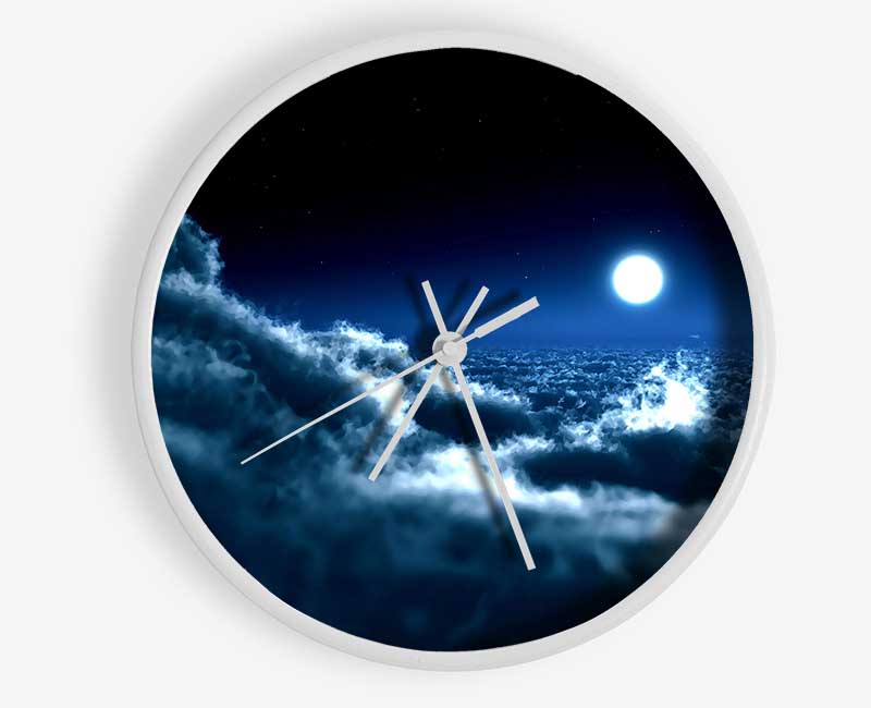 Moon Over Clouds Clock - Wallart-Direct UK