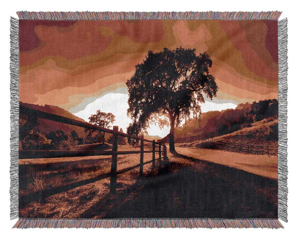 On The Road To Dawn Woven Blanket