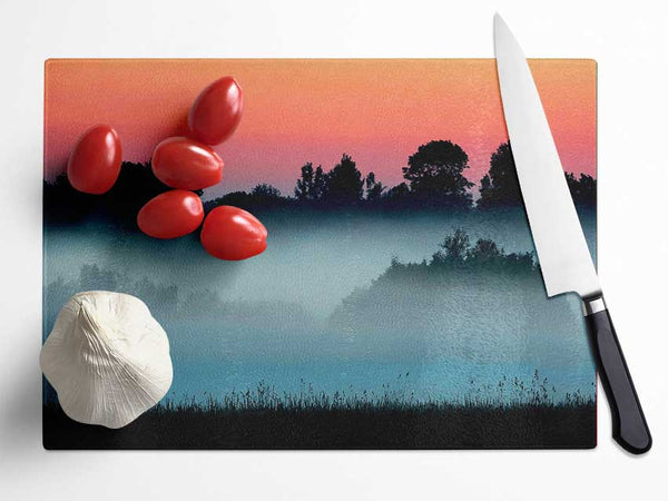 English Countryside Mist Glass Chopping Board