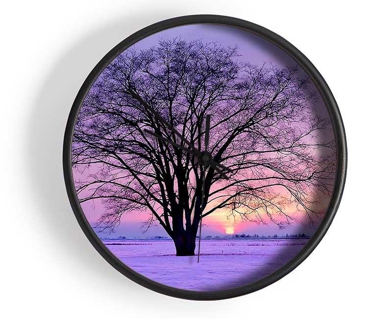 Sunrise In The Purple Winter Clock - Wallart-Direct UK