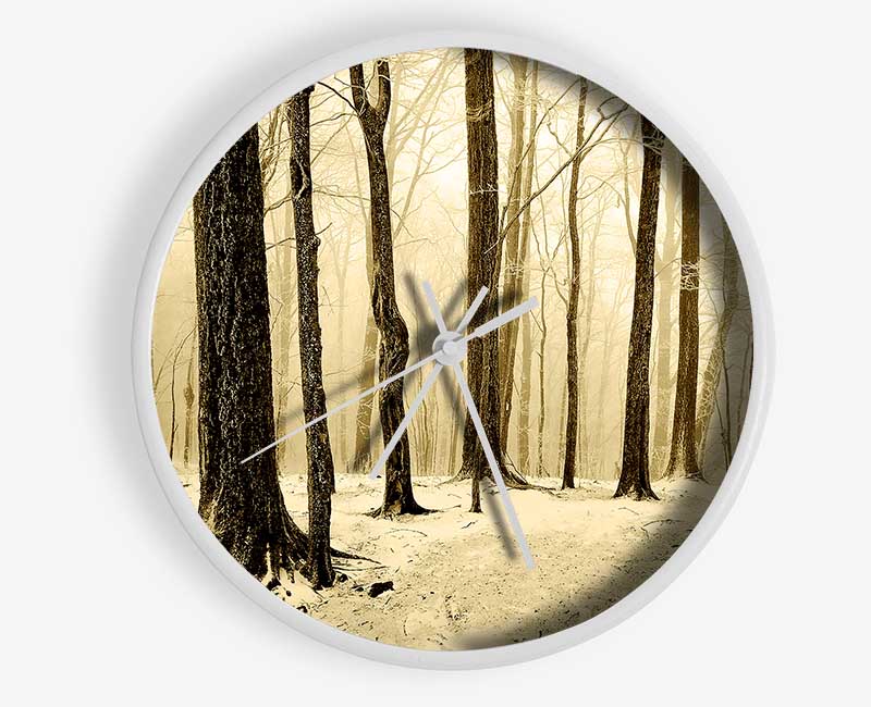 Winter Woodland Snow Clock - Wallart-Direct UK