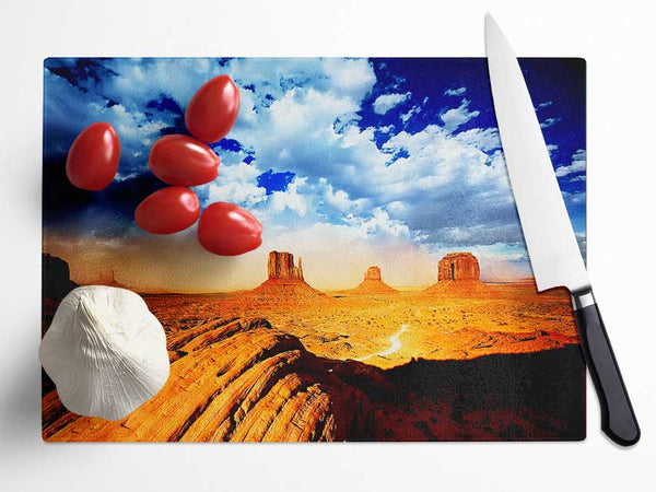 Monument Valley Skies Glass Chopping Board