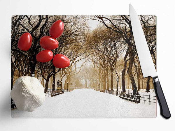 Winter Park Sepia Glass Chopping Board