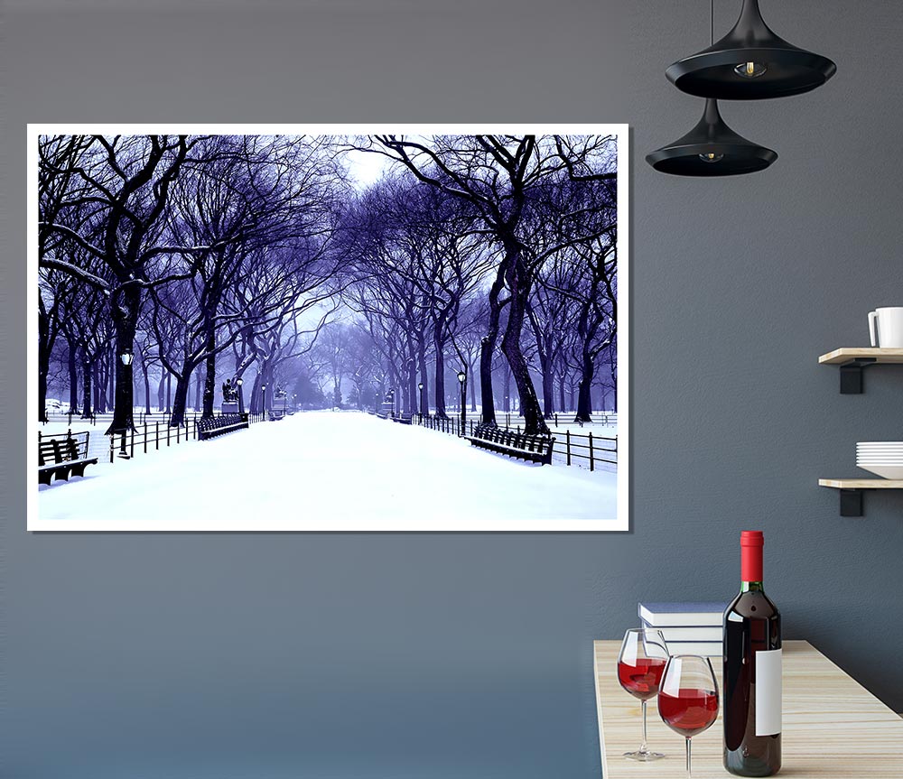 Winter Park Blue Print Poster Wall Art