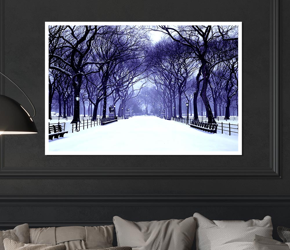 Winter Park Blue Print Poster Wall Art