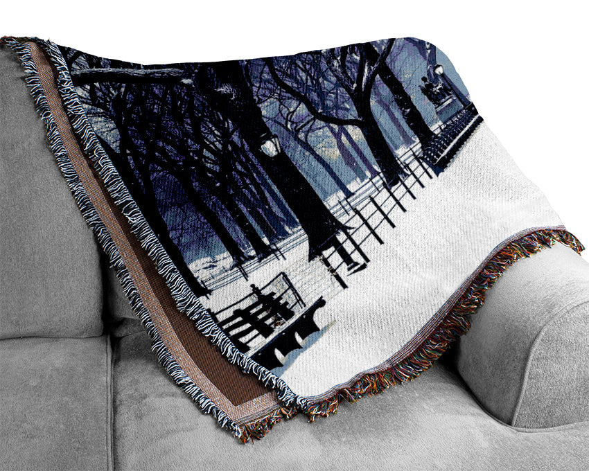 Winter Park Blue Woven Blanket