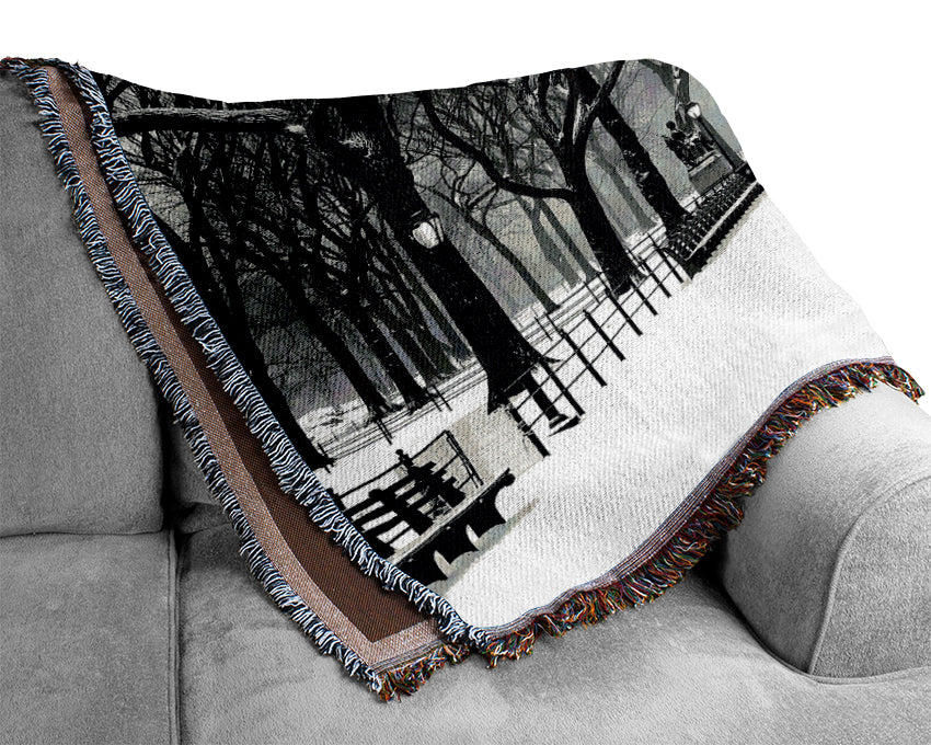 Winter Park B n W Woven Blanket